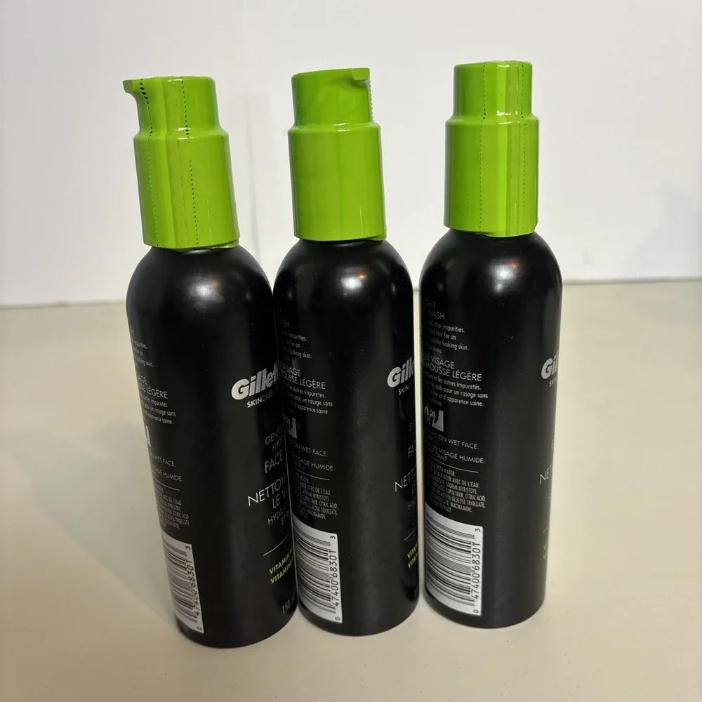 GILLETTE LABS Skincare Face Wash Vitamin B3+Kelp for Men Vitamins 5oz Lot of 3